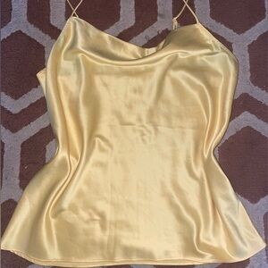 Cute Yellow Satin Top